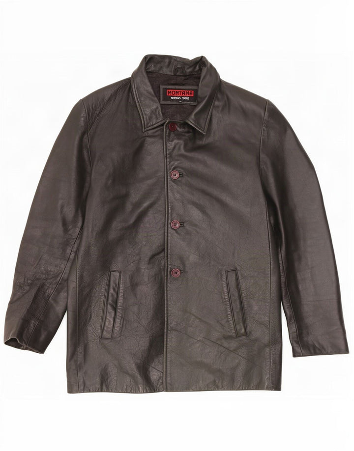 MONTANA Veste en cuir pour homme UK 44 2XL Noir