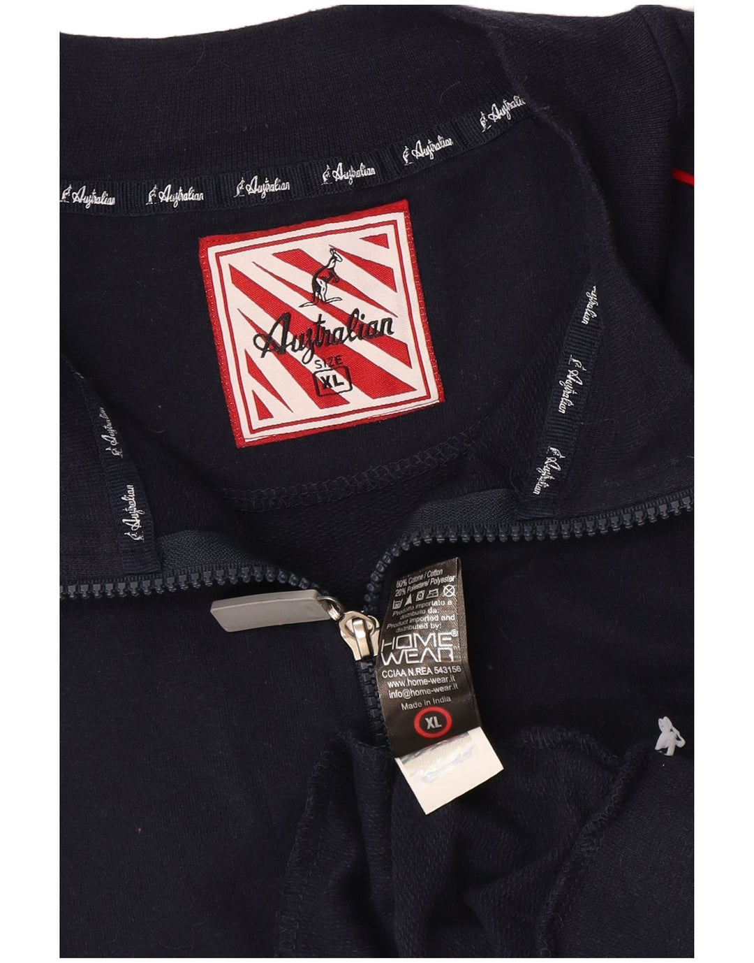 AUSTRALIAN L'ALPINA Veste de Survêtement Homme XL Bleu Marine Coton