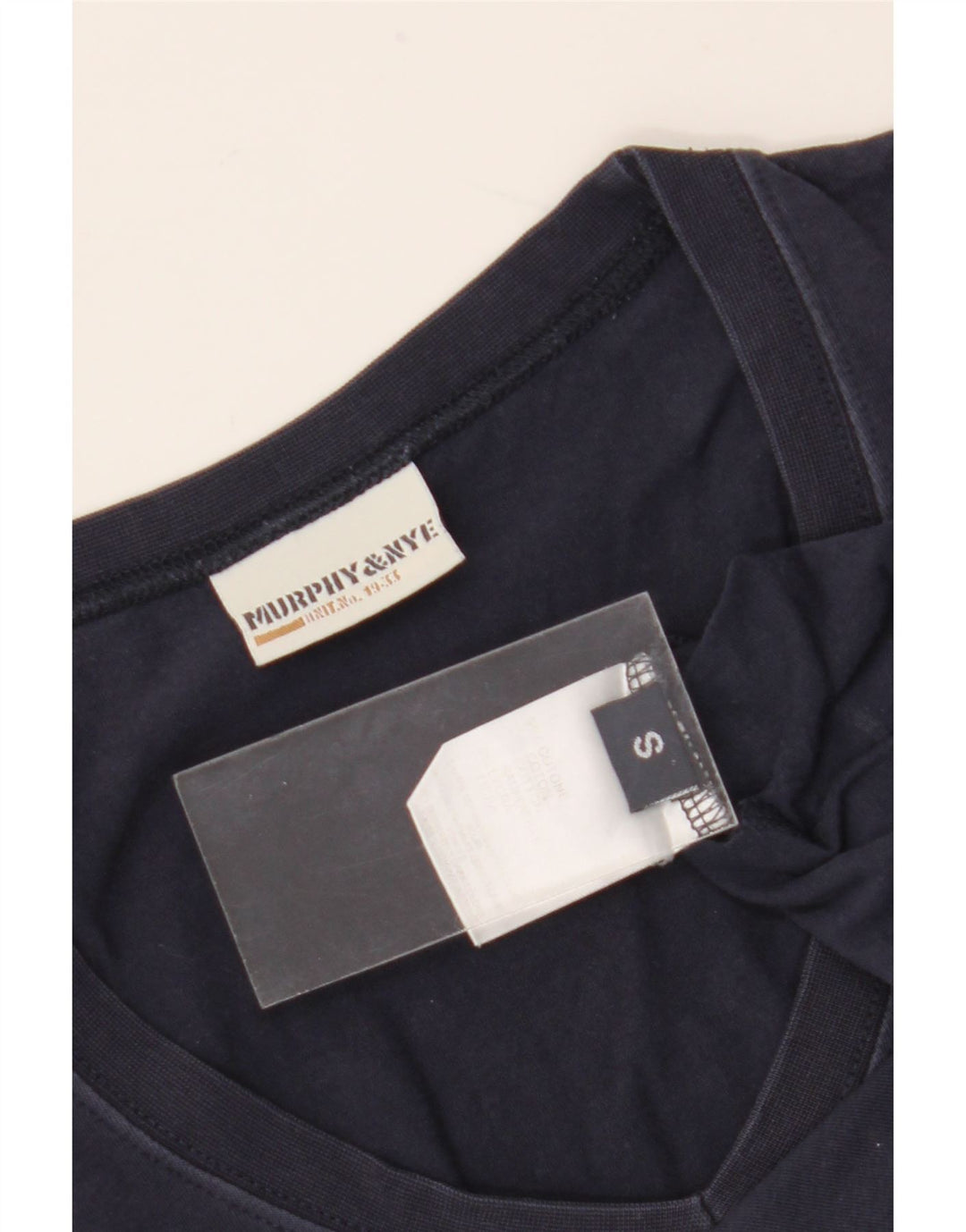 Murphy & Nye Haut court graphique à manches longues pour femme UK 10 Petit Bleu marine