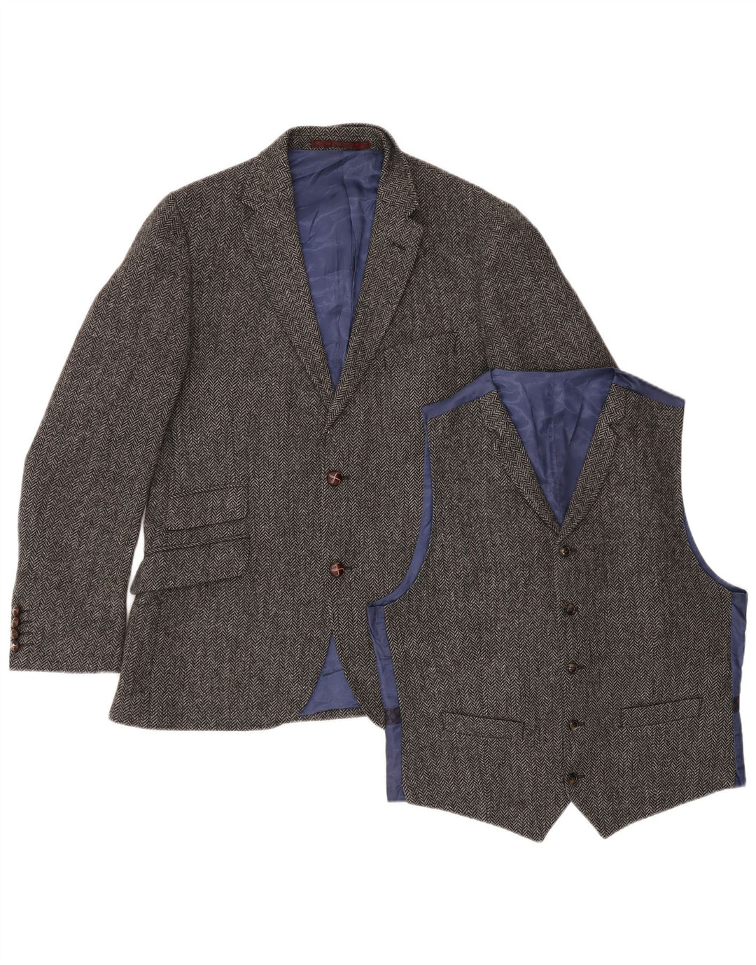 Marks & Spencer Ensemble de pièces coupe ajustée pour homme Gris moyen à chevrons