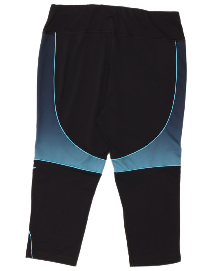 Fila Femmes Capri Leggings UK 18 XL Noir Colorblock Polyester