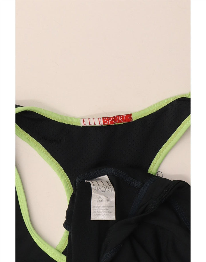 Elle Sport Débardeur Graphique Femme UK 12 Gris Moyen Géométrique Polyester