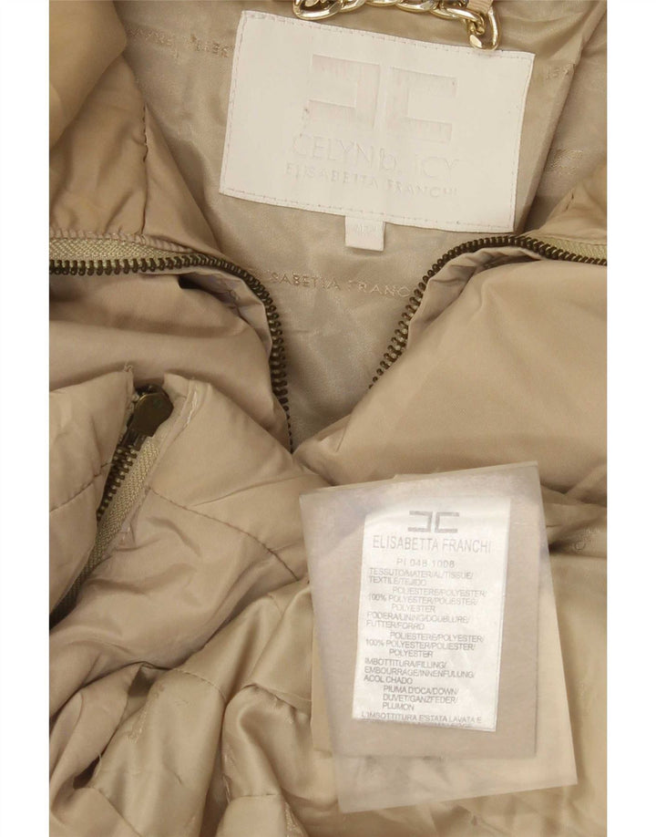 Elisabetta Franchi Veste Rembourrée Femme IT 42 Beige Moyen Polyester