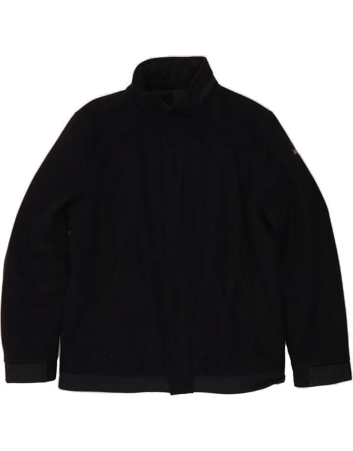 AMERIGO VESPUCCI Mens Bomber Jacket UK 40 Large Navy Blue Vintage Amerigo Vespucci and Second-Hand Amerigo Vespucci from Messina Hembry 