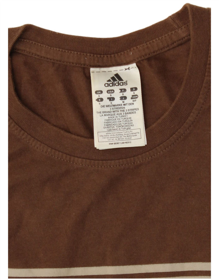 Adidas T-shirt graphique pour hommes, petit, en coton marron