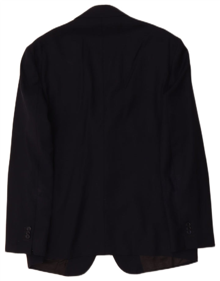 Boggi Hommes Milano 2 Bouton Blazer Veste IT 56 3XL Bleu Marine Laine