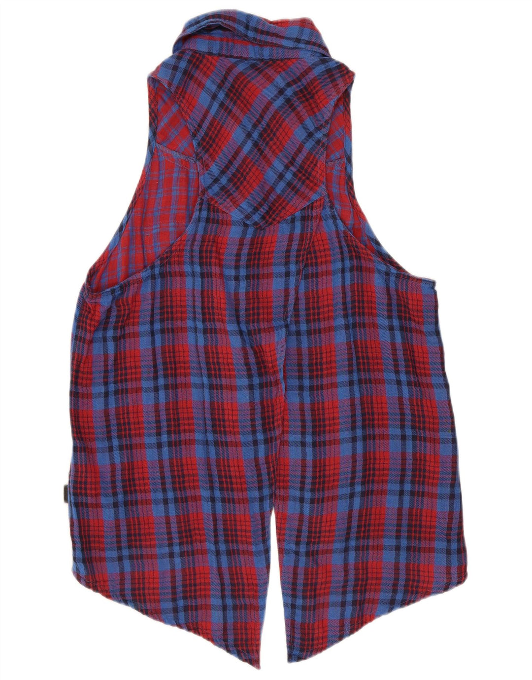Vans Chemisier sans manches pour femme UK 12 en coton à carreaux rouge moyen