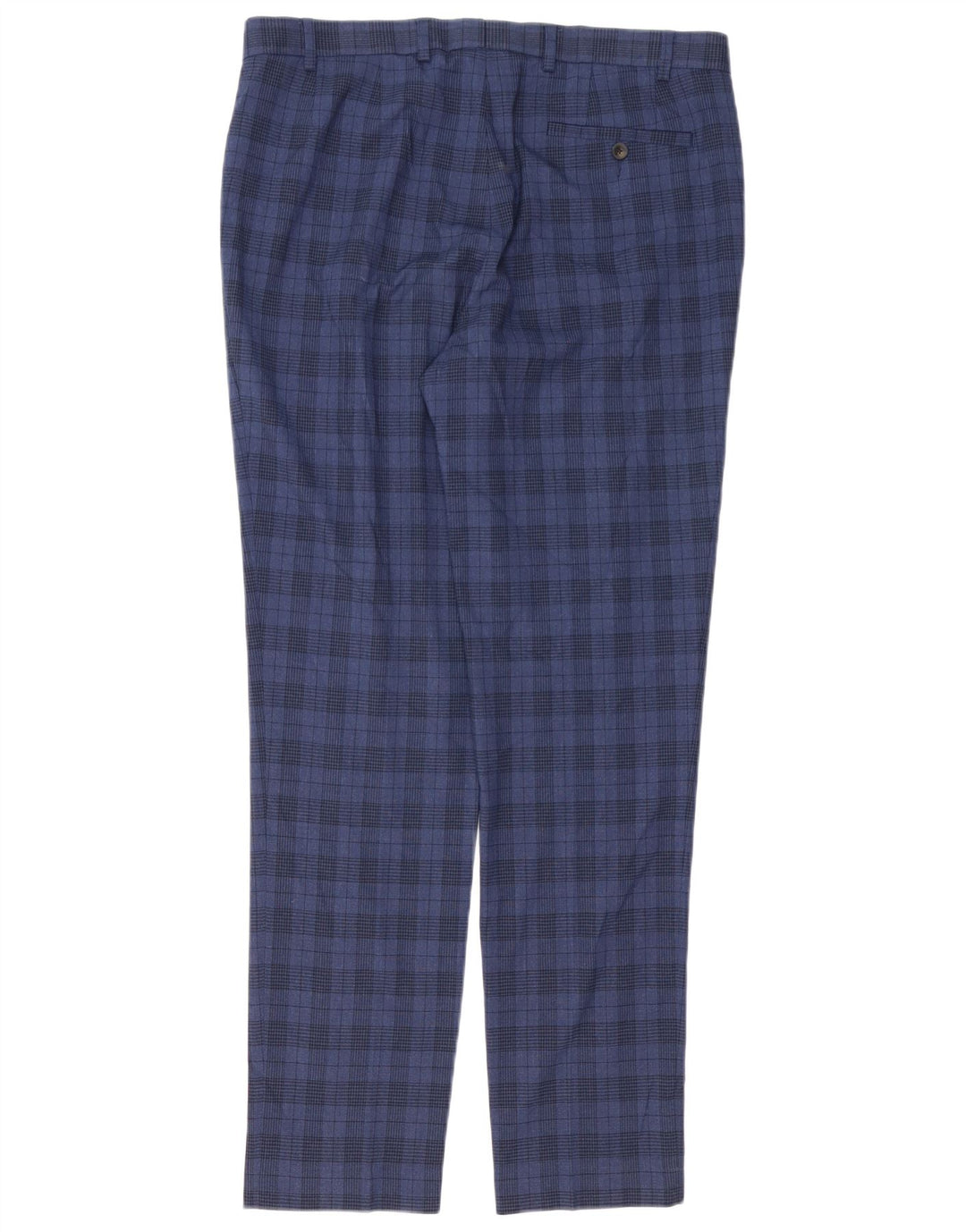 Marks & Spencer Pantalon de costume skinny pour homme W36 L33 Bleu marine à carreaux Polyester