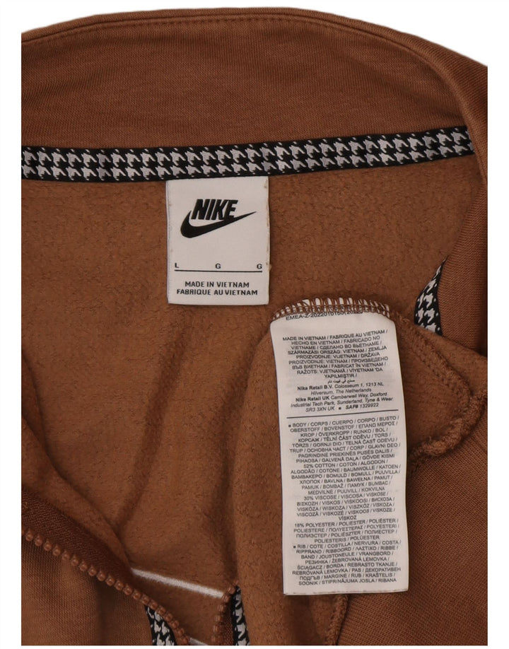 Nike Sweat-shirt surdimensionné graphique pour femme UK 16 Grand coton marron