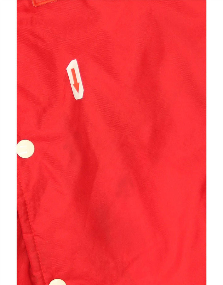 vintage Mens Graphic Varsity Jacket UK 38 Moyen Rouge Polyamide