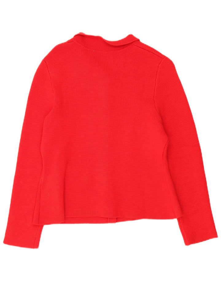 Zara Cardigan Femme Pull UK 14 Viscose Rouge Moyen