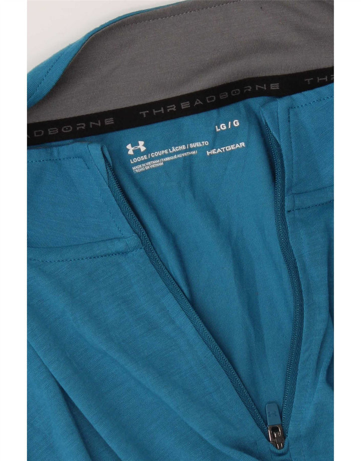 Under Armour Haut de Survêtement Heat Gear Zip Neck Pull Homme Bleu Moyen