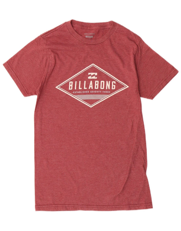 Billabong Boys Graphic T-Shirt Top 10-11 ans Petit Coton Bordeaux