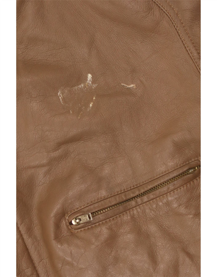 veste en cuir homme vintage IT 50 Grand cuir marron