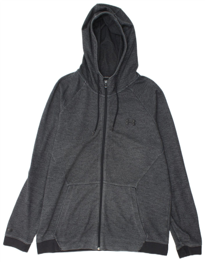 UNDER ARMOUR Pull à capuche zippé pour homme XL Gris Coton