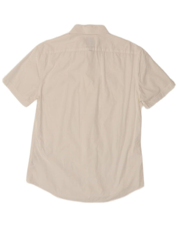 Calvin Klein Chemise à Manches Courtes Homme Blanc Moyen Coton