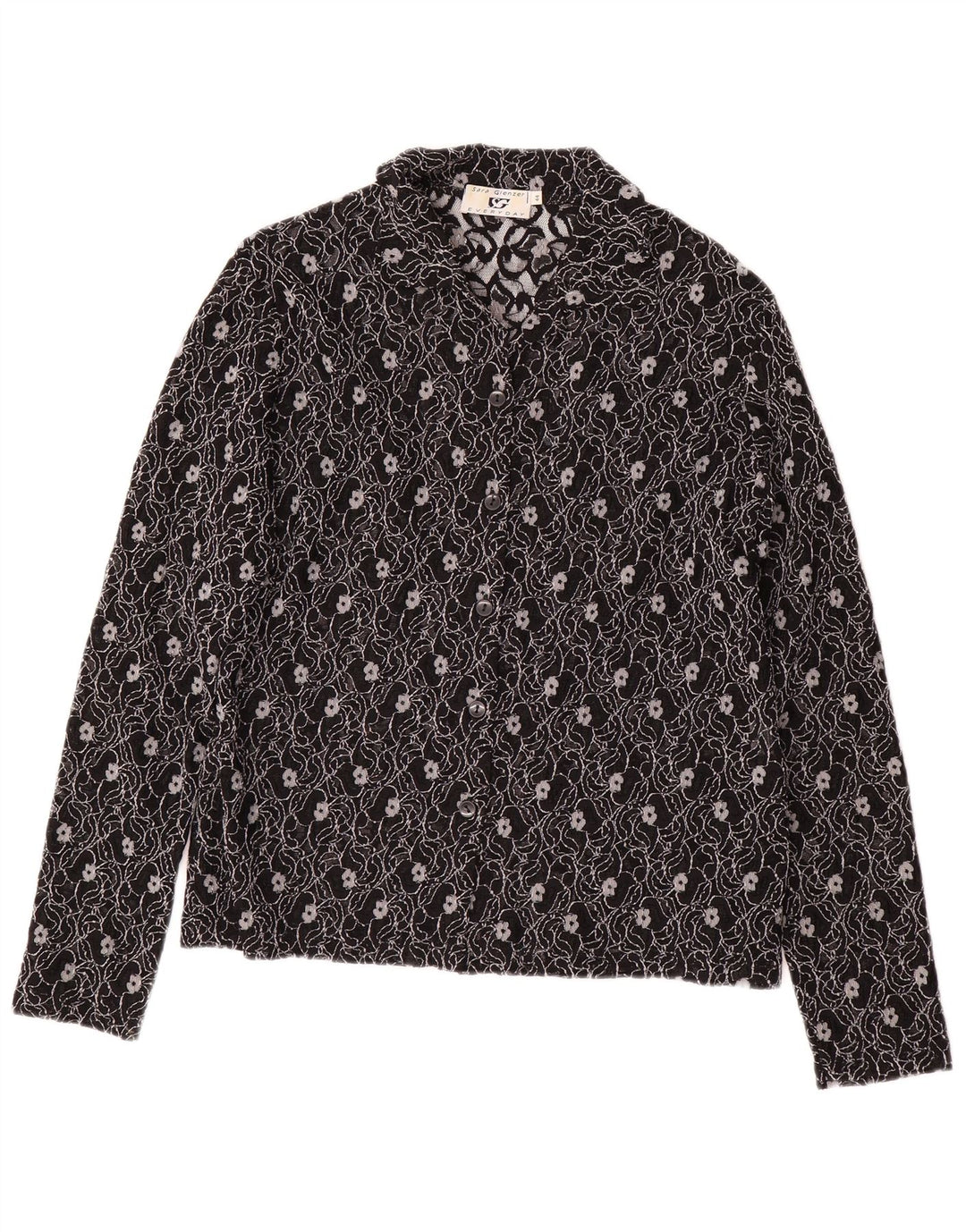 SARA GLENZER Chemisier Femme IT 44 Medium Noir Floral