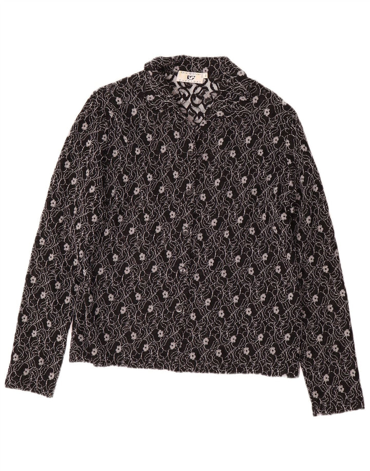 SARA GLENZER Chemisier Femme IT 44 Medium Noir Floral