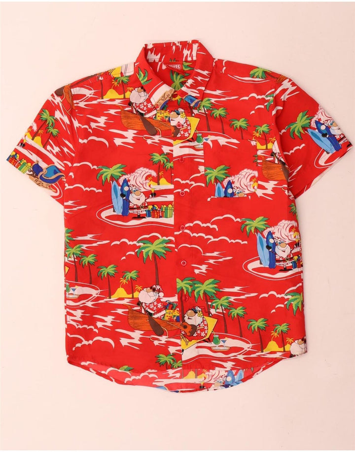 Lowes Chemise à manches courtes à motif abstrait pour garçon 11-12 ans Rouge hawaïen