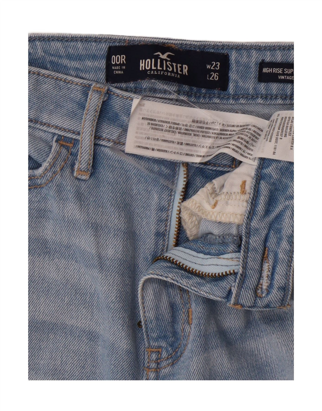 HOLLISTER Womens California High Rise Skinny Jeans US 00 2XS W23 L26 Blue