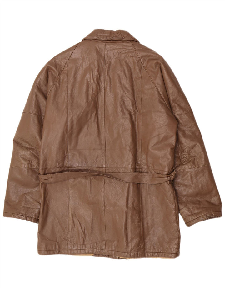 veste en cuir coupe classique homme vintage UK 40 Grand Marron
