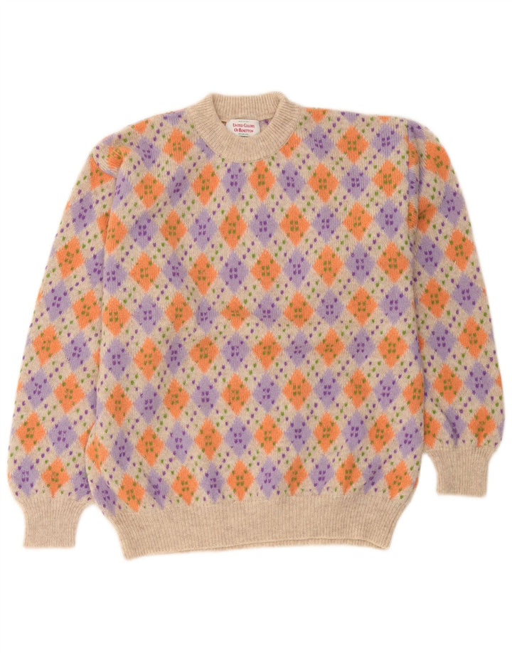 Benetton Pull Col Ras Du Cou IT 48 Medium Multicolore Homme