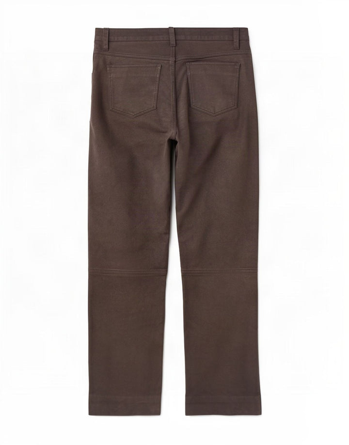 Pantalon droit en cuir Vintage pour hommes W34 L32 marron