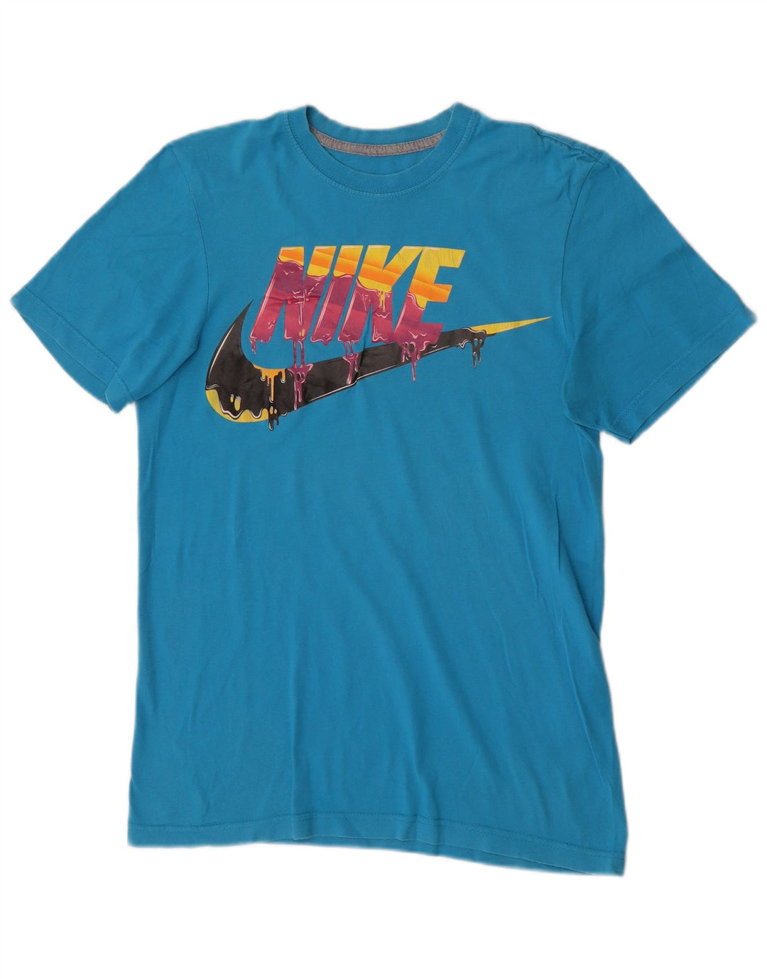 Nike Mens Regular Fit Graphic T-Shirt Top Petit Bleu Coton