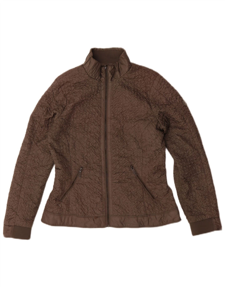 Zara Veste Bomber Femme UK 14 Marron Moyen