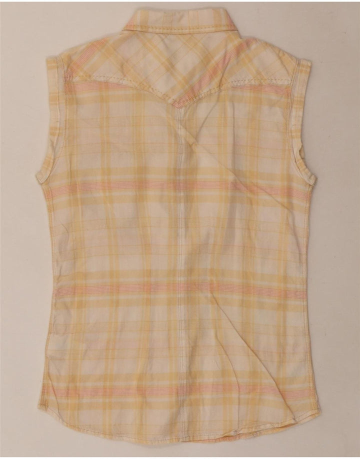 Wrangler Chemise sans manches pour femme UK 12 Medium Yellow Check
