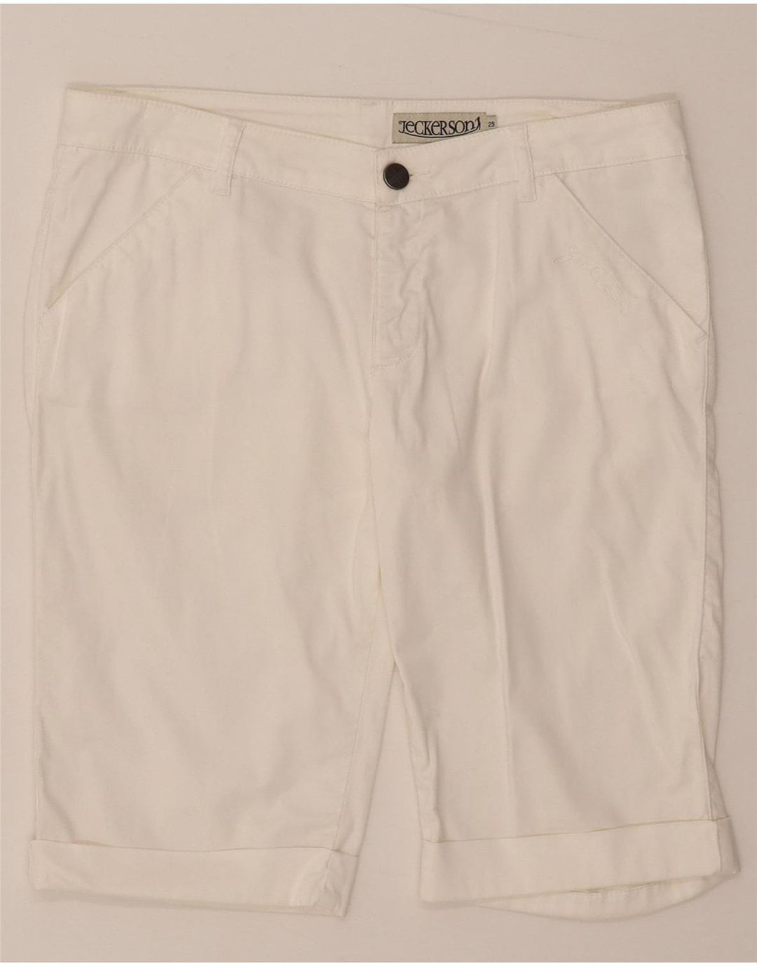 Jeckerson Short décontracté pour femme W29 en coton blanc moyen