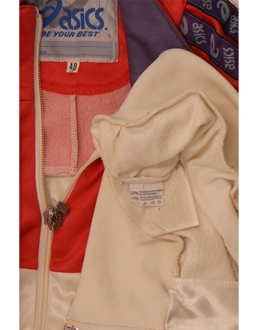 ASICS Veste de survêtement graphique pour hommes IT 48 Medium Off White Colourblock