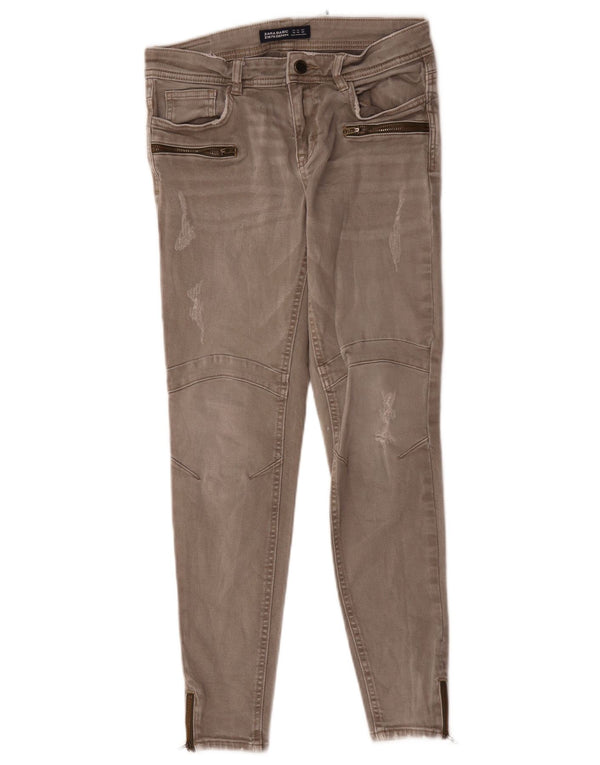 Zara Jean skinny femme EU 38 Small W28 L26 Gris Coton