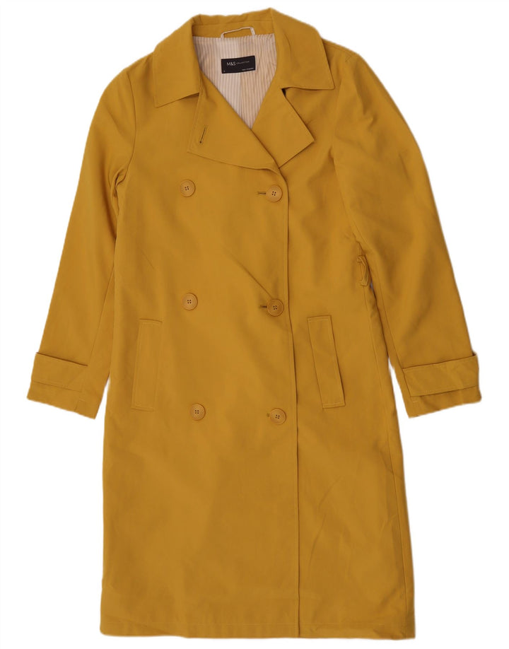 Marks & Spencer Trench-Coat Femme UK 8 Petit Jaune Polyester