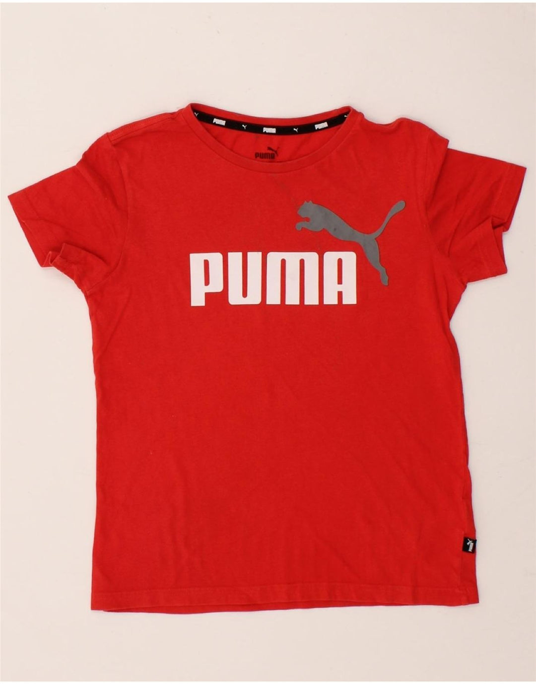 PUMA Boys Graphic T-Shirt Top 11-12 Years Red Cotton Vintage Puma and Second-Hand Puma from Messina Hembry 