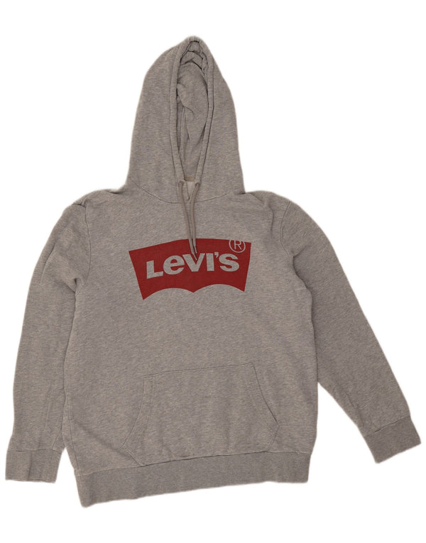 Levi's Pull à Capuche Graphique Homme Gris Coton Large