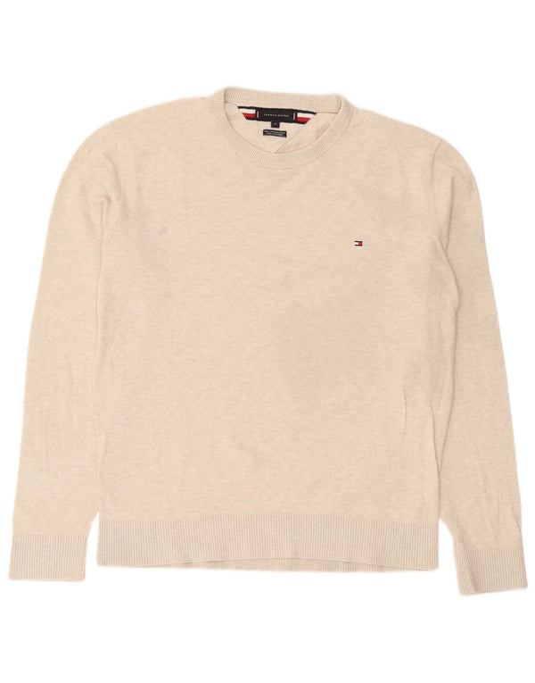 Tommy Hilfiger Pull à col rond pour homme XL en coton beige