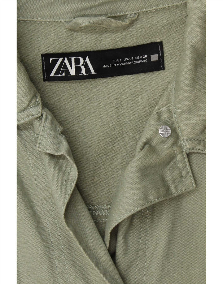 Zara Veste utilitaire surdimensionnée pour homme UK 10 Petit coton vert