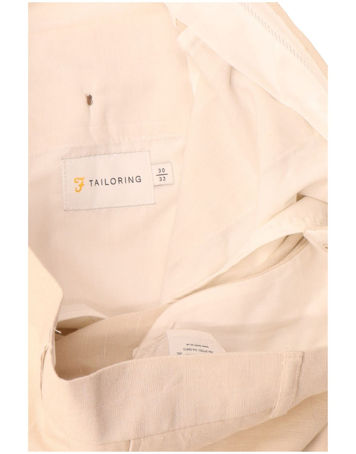 Farah Pantalon de Costume Droit Homme W30 L32 Beige Polyester