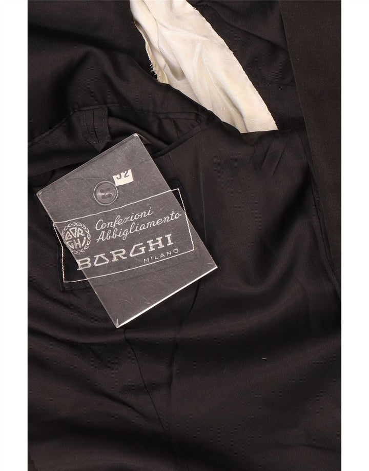 Vintage Homme 1 Bouton 2 Pièces Costume IT 52 XL W32 L30 Noir