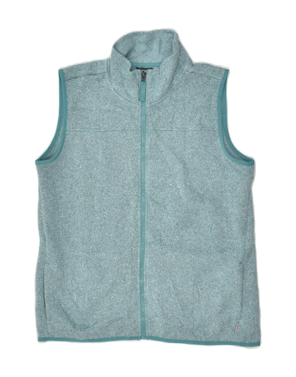 EDDIE BAUER Pull cardigan sans manches pour femme UK 12 Bleu moyen Polyester