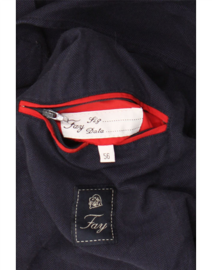 Fay Veste Blazer 3 Boutons Homme IT 56 3XL Bleu Marine Chevrons