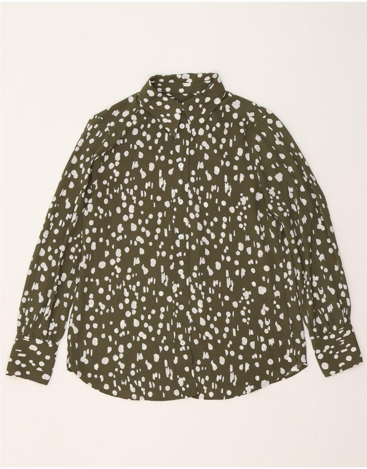 Marks & Spencer Chemise surdimensionnée pour femme UK 10 Petit polyester moucheté kaki