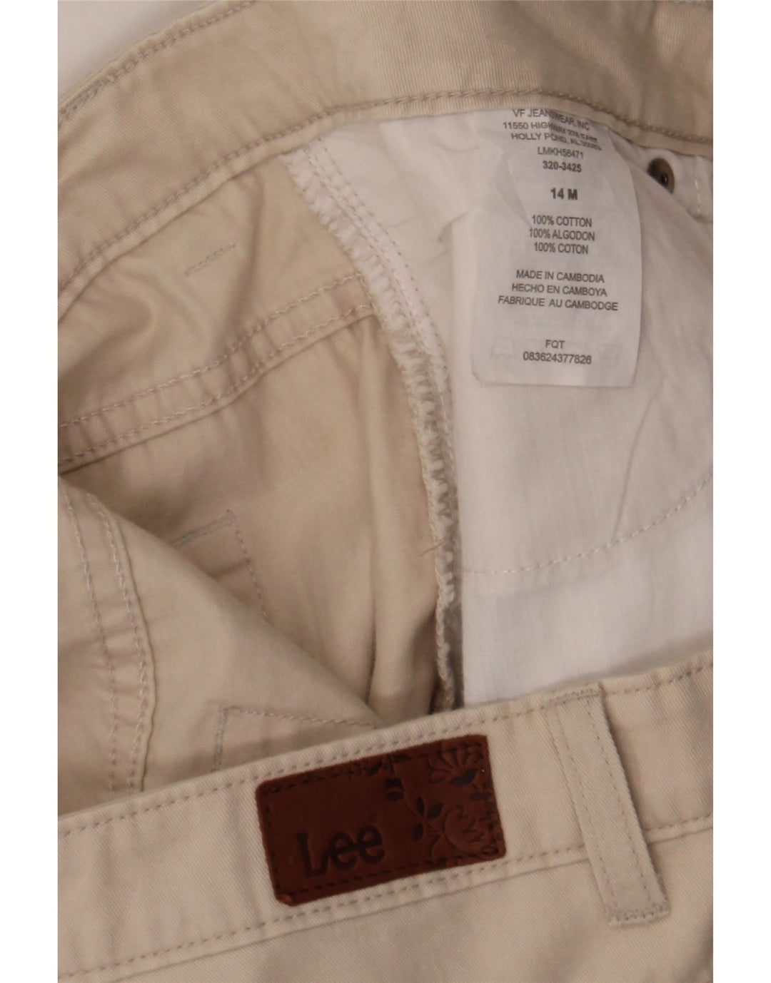 LEE Womens Bermuda Shorts US 14 XL W34  Beige Cotton Vintage Lee and Second-Hand Lee from Messina Hembry 