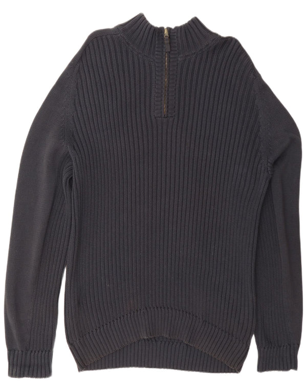 Timberland Pull coupe classique à col zippé pour homme XL en coton bleu marine