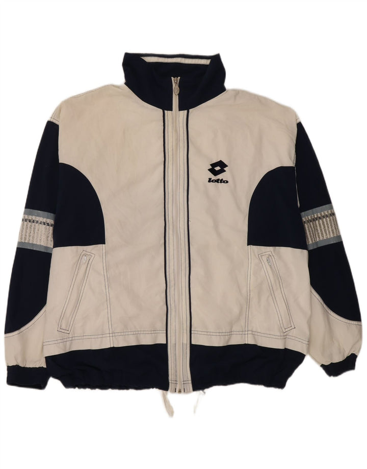 LOTTO Veste de survêtement pour homme 2XL Blanc Colorblock Polyester