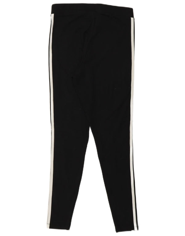 Adidas Leggings Femme UK 14 Coton Rayé Noir Moyen