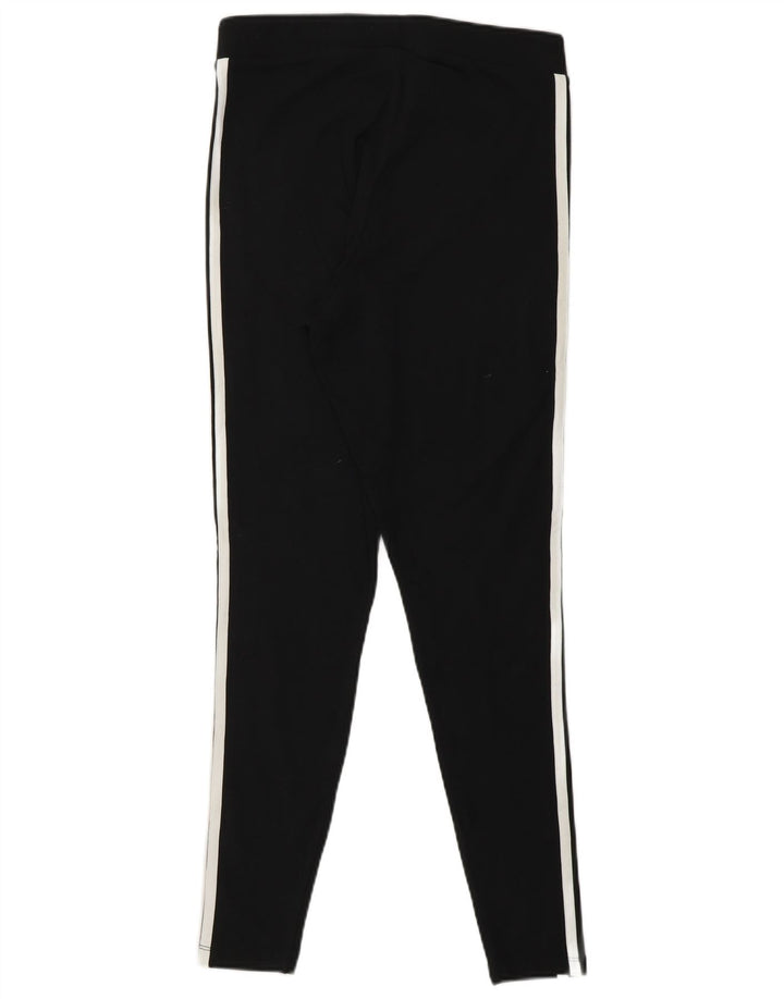 Adidas Leggings Femme UK 14 Coton Rayé Noir Moyen