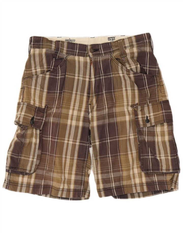 Levi's Short Cargo W32 Homme en Coton à Carreaux Multicolore Moyen