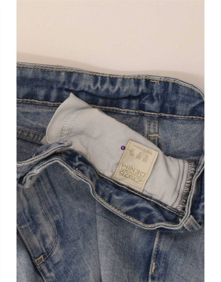 Zara Short en jean vieilli pour femme EU 36 XS W26 Bleu